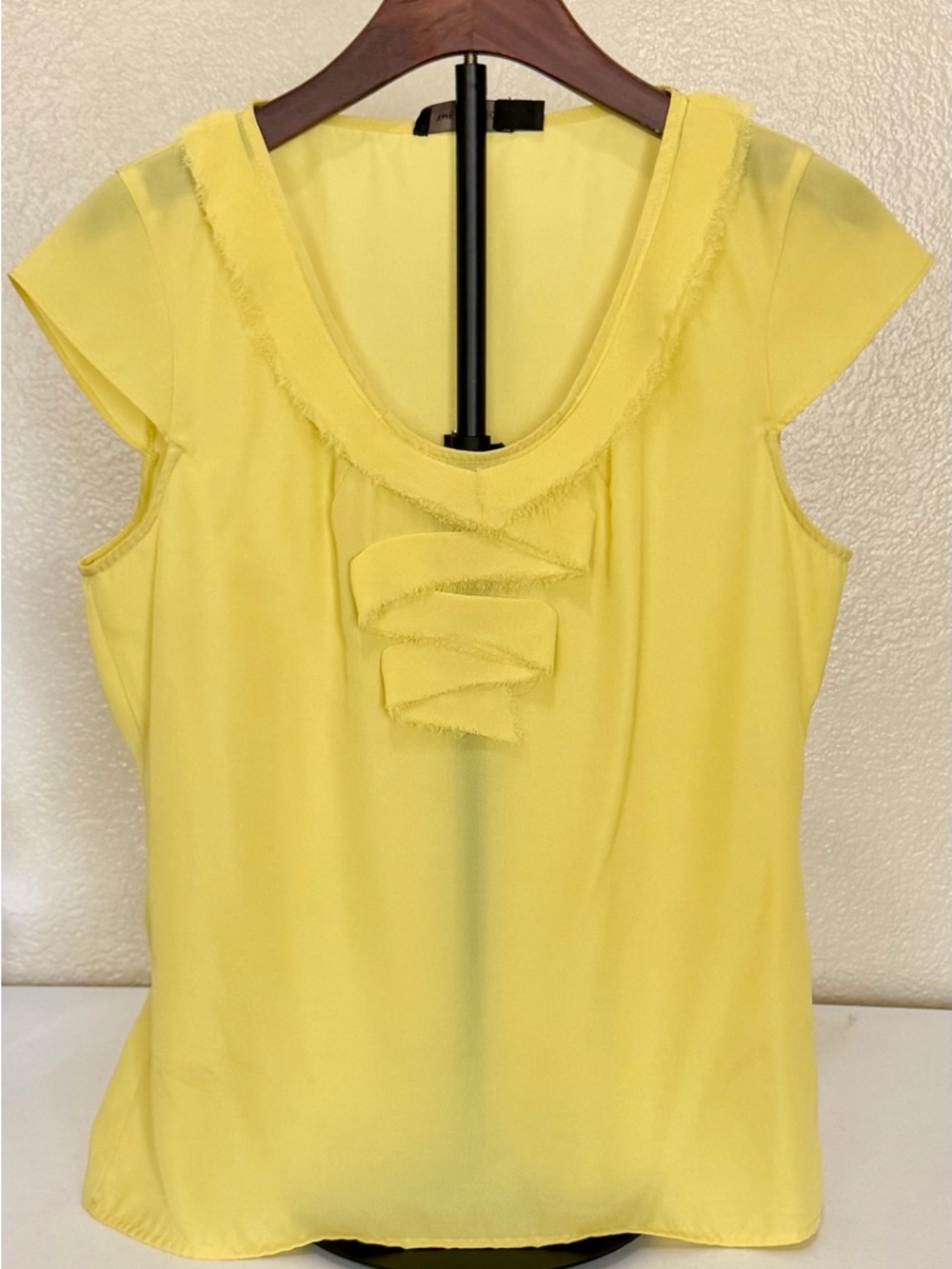 The Limited yellow ruffle top size medium